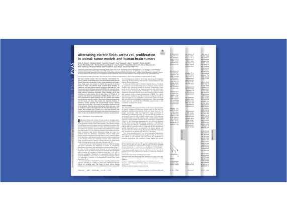 Novocure's Our History publication column banner with a modern design